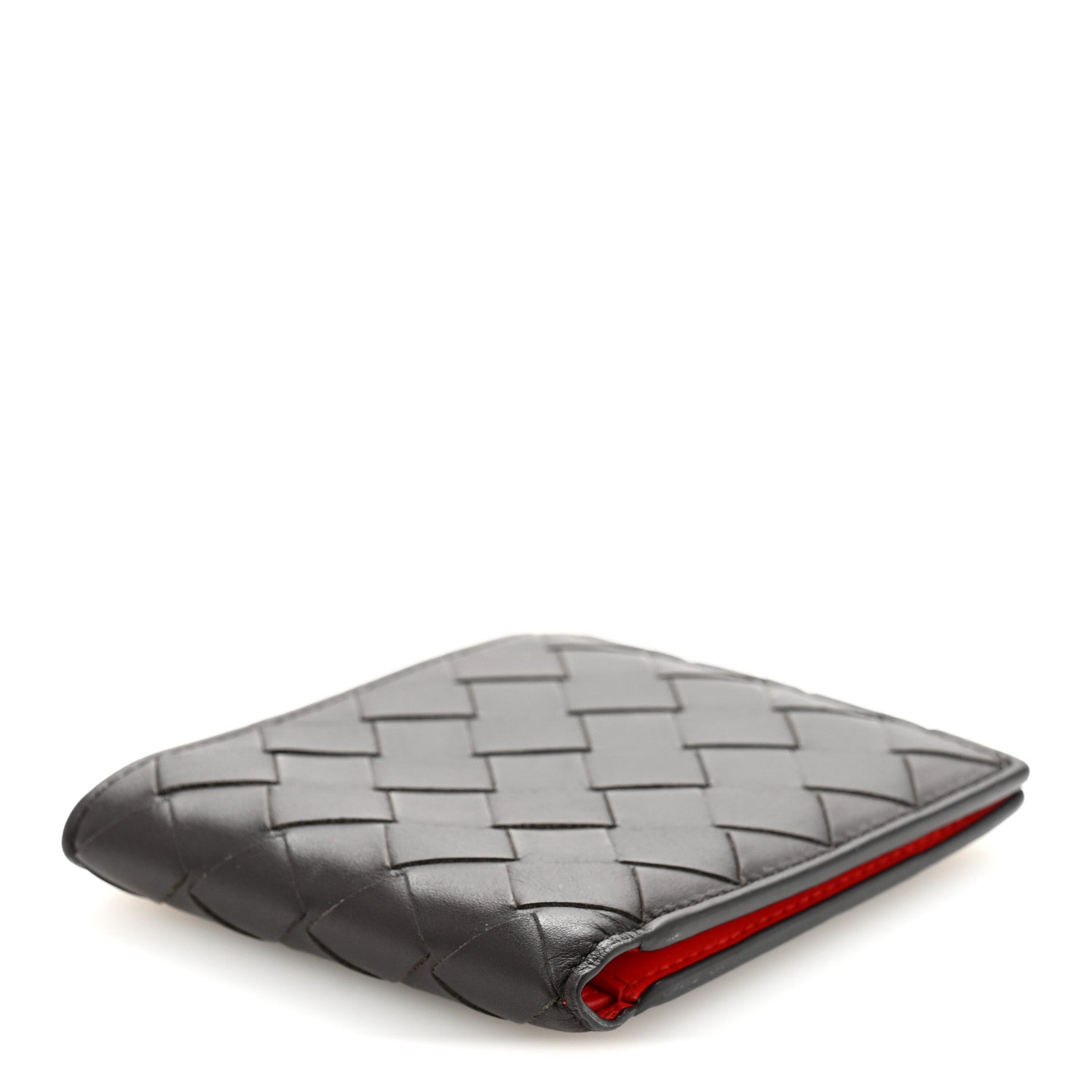 Bottega Veneta Nappa Maxi Intrecciato Bi-Fold Wallet Ebene Red 4 of 10