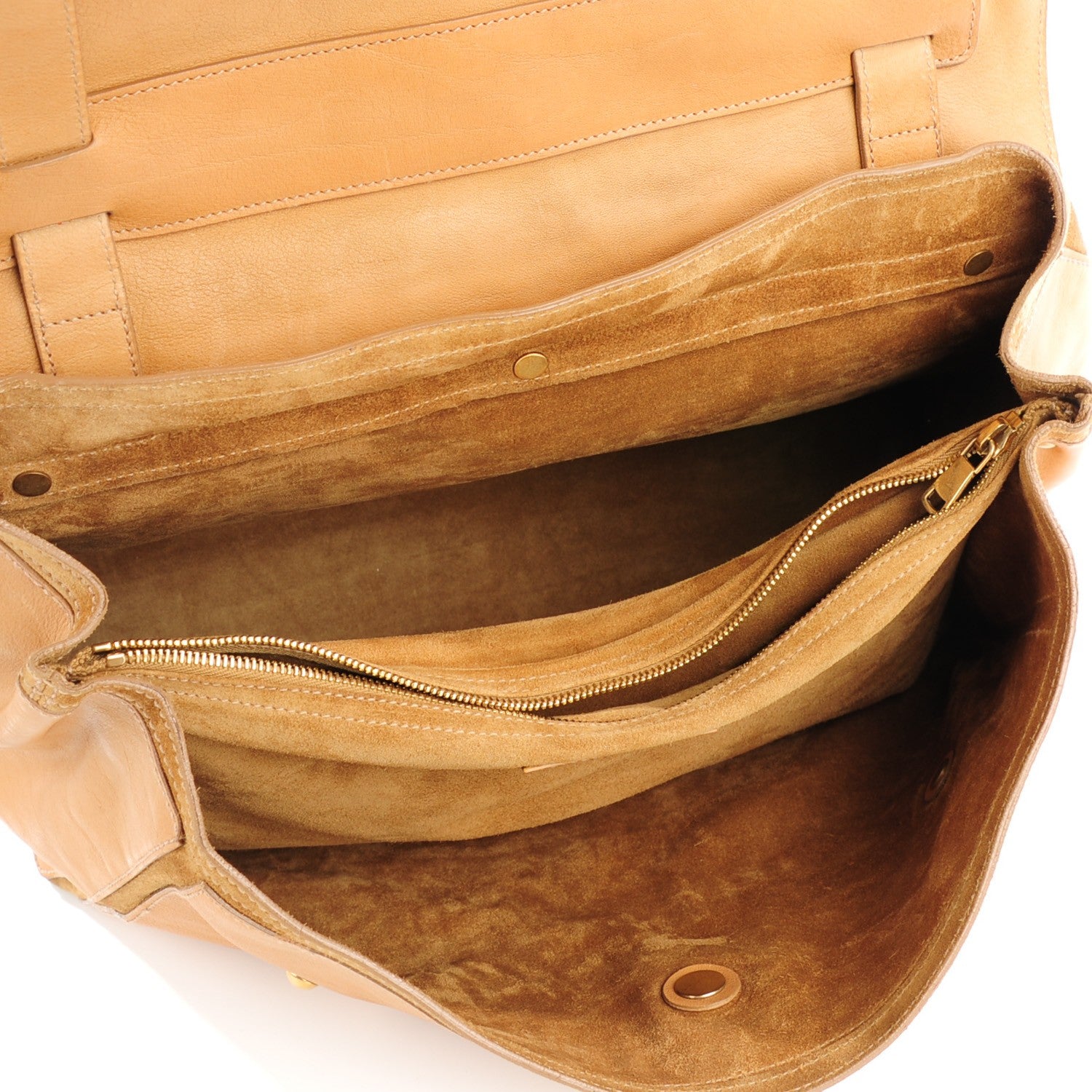 Saint Laurent Calfskin Suede Large Muse Two Camel 6 of 9