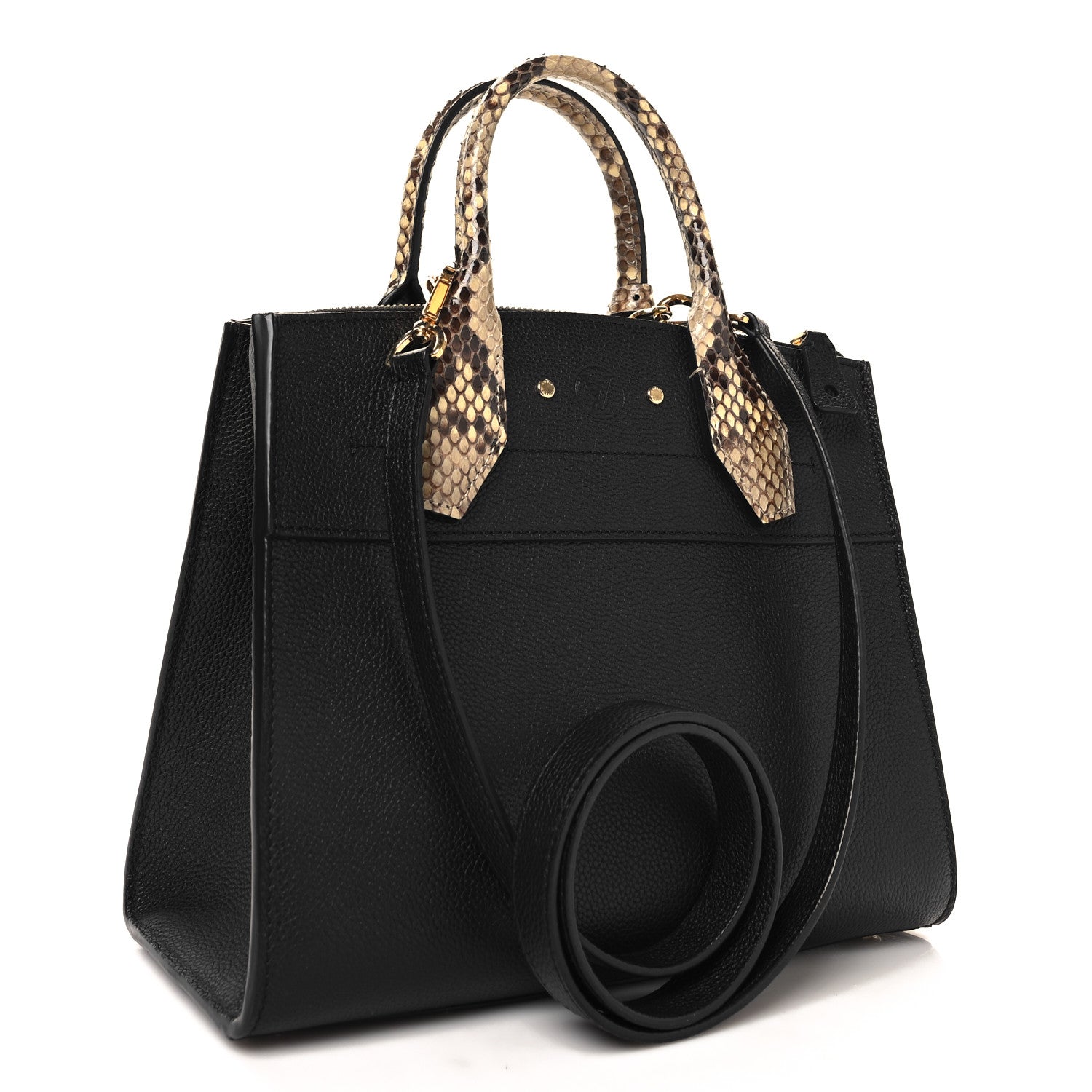 Louis Vuitton Taurillon Snakeskin City Steamer PM Black 3 of 10