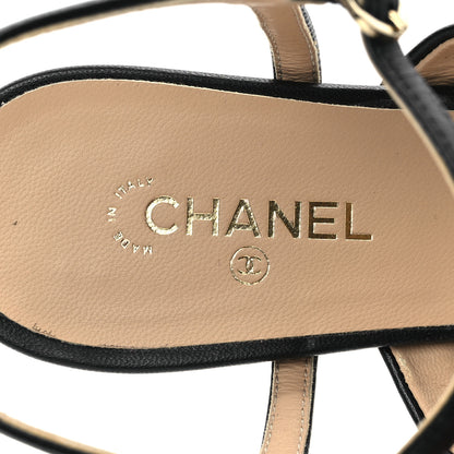 Chanel Lambskin Chain Strap Sandals 40 Black 9 of 14