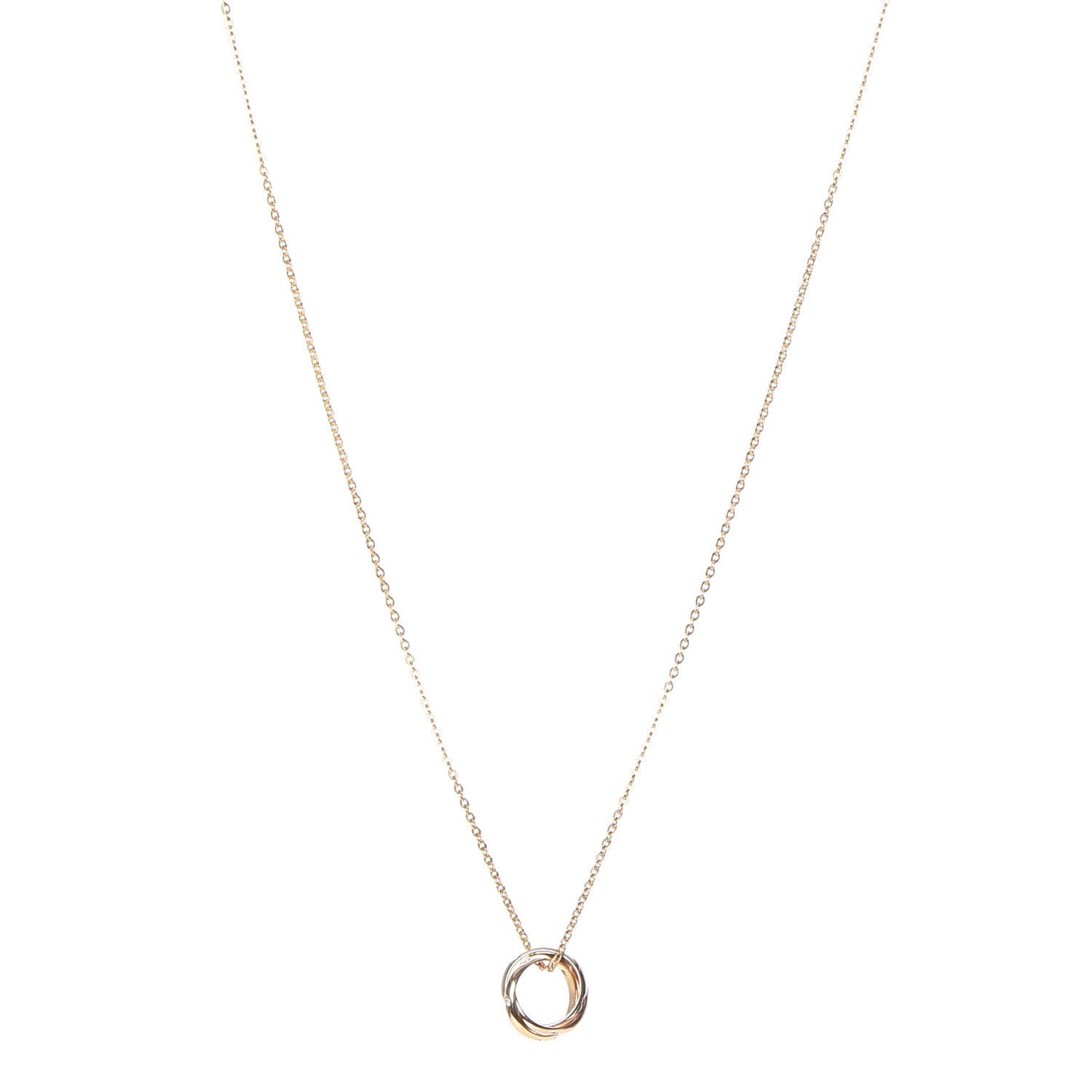 18K Pink Yellow White Gold 15 Diamond Trinity Pendant Necklace