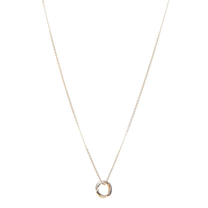 Cartier 18K Pink Yellow White Gold 15 Diamond Trinity Pendant Necklace 1 of 7