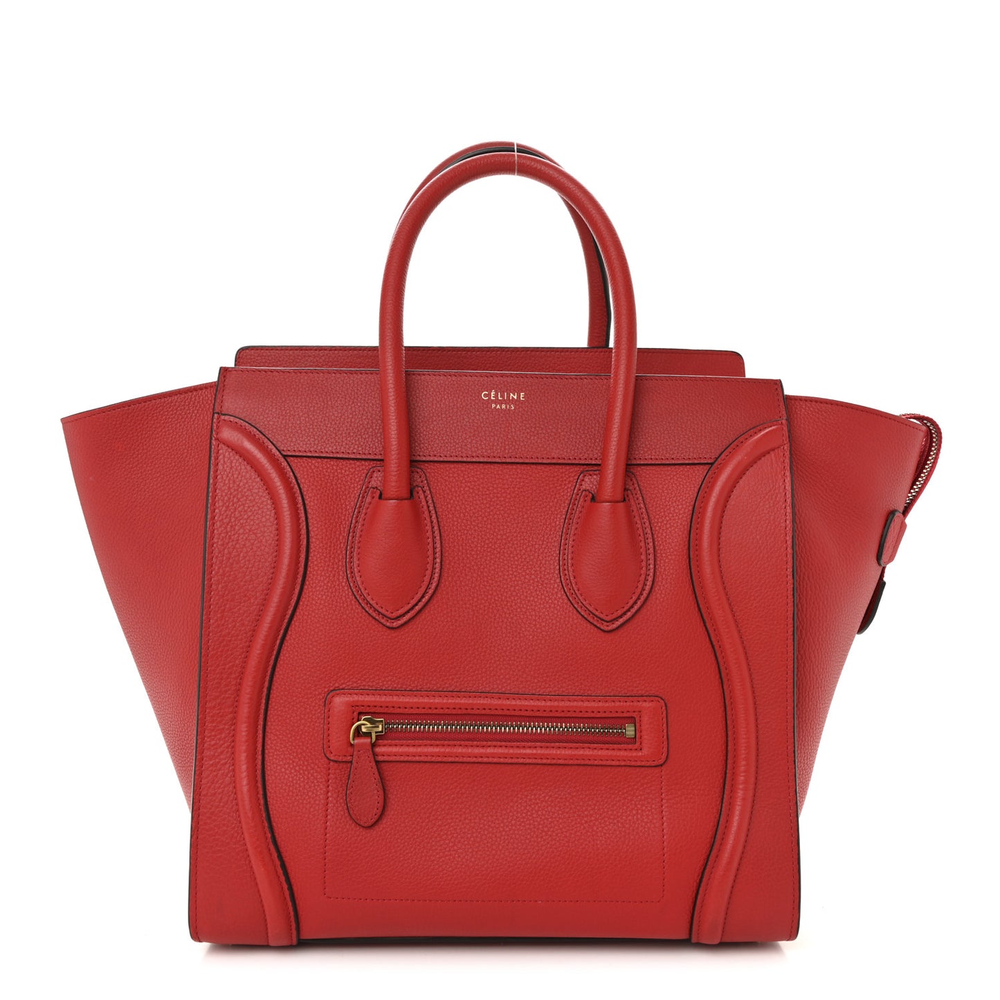 Drummed Calfskin Mini Luggage Coquelicot