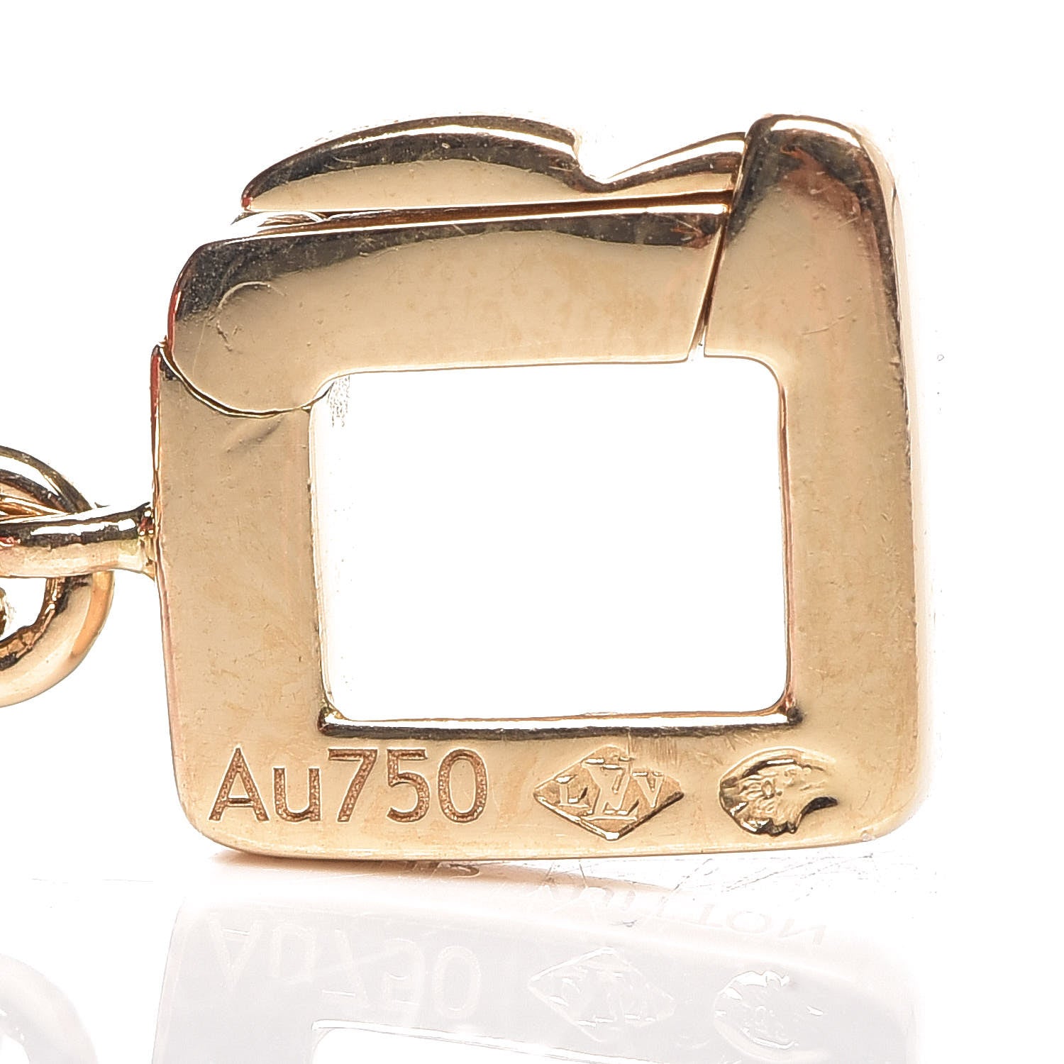 Louis Vuitton 18K Yellow Gold Enamel LV Bag Charm Red 3 of 4