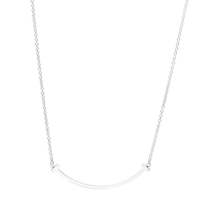 Tiffany Sterling Silver Small T Smile Pendant Necklace 1 of 5