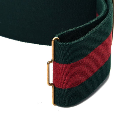 Gucci Web Elastic Plexiglass GG Marmont Belt 75 30 Red Green 4 of 4
