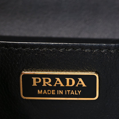 Prada City Calfskin Saffiano Cahier Bag White Black 5 of 7