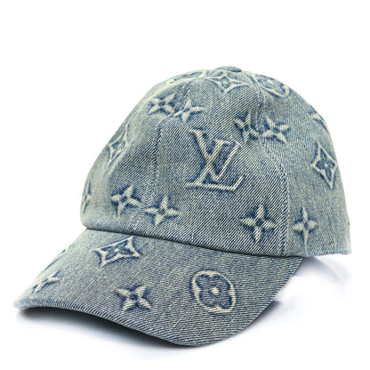 Louis Vuitton Monogram Washed Denim Cap M Blue 1 of 8