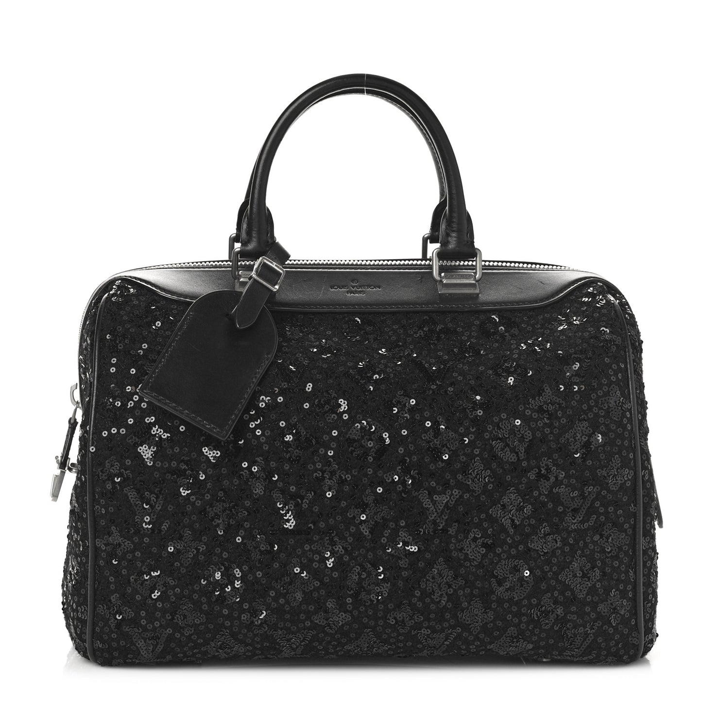 Sequin Monogram Sunshine Express Speedy Black