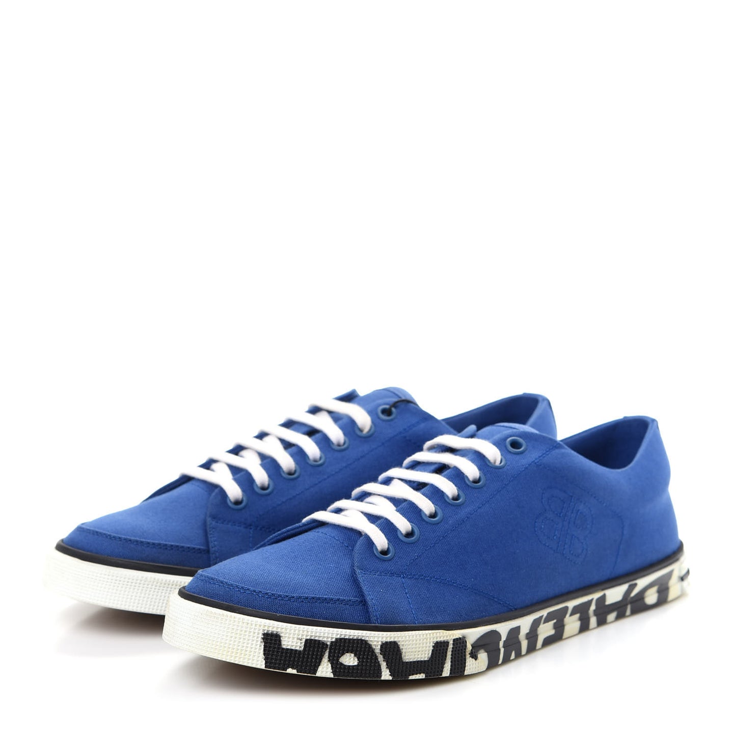 Cotton Canvas Match Graffiti Sneakers 41 Bleu Black