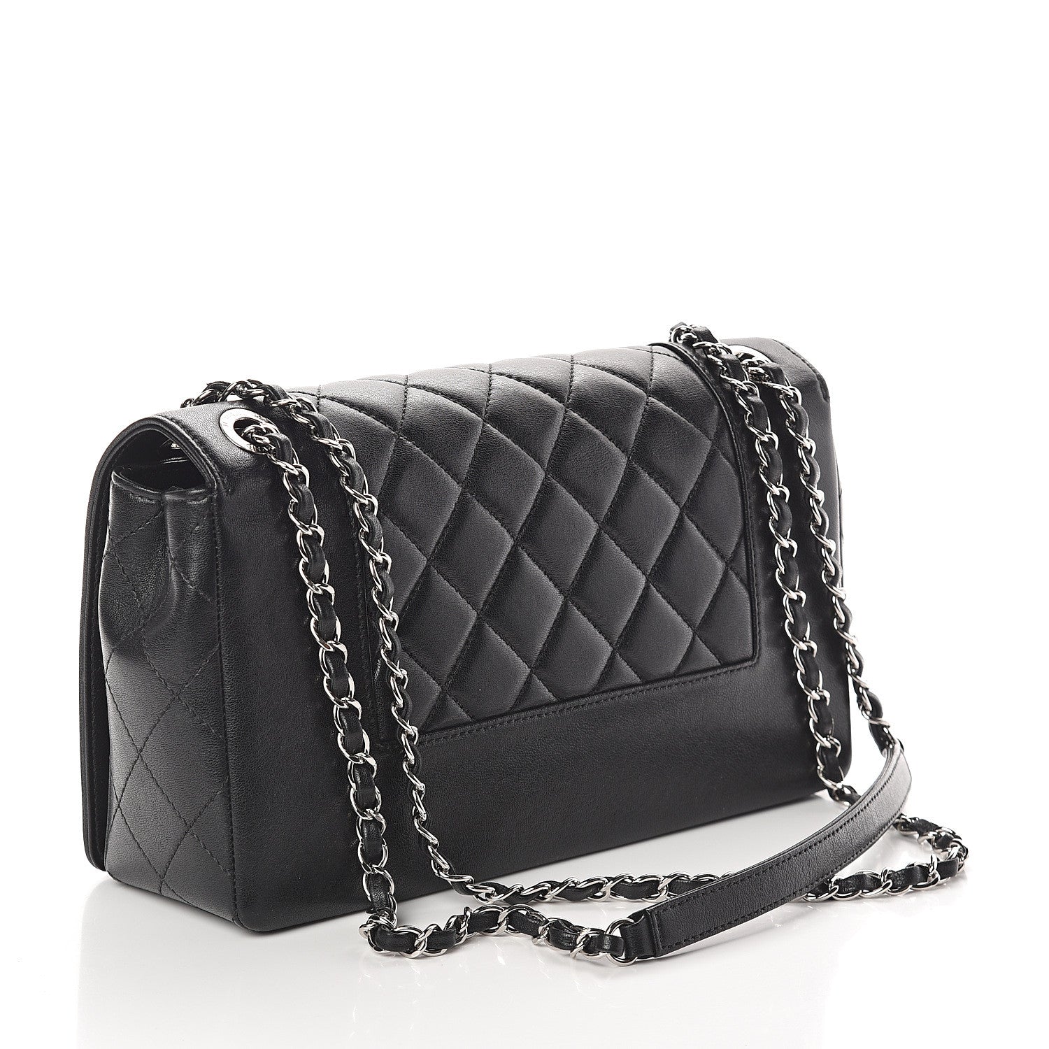 Chanel Sheepskin Quilted Vintage Mademoiselle Flap Black 2 of 9