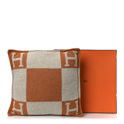 Hermes Wool Cashmere Avalon Pillow PM Ecru Potiron 4 of 4