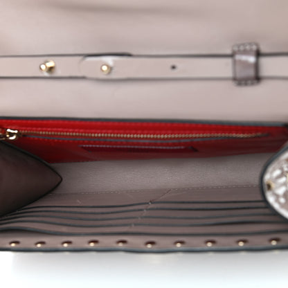Valentino Garavani Patent Rockstud Spike Wallet on Chain Poudre 4 of 5