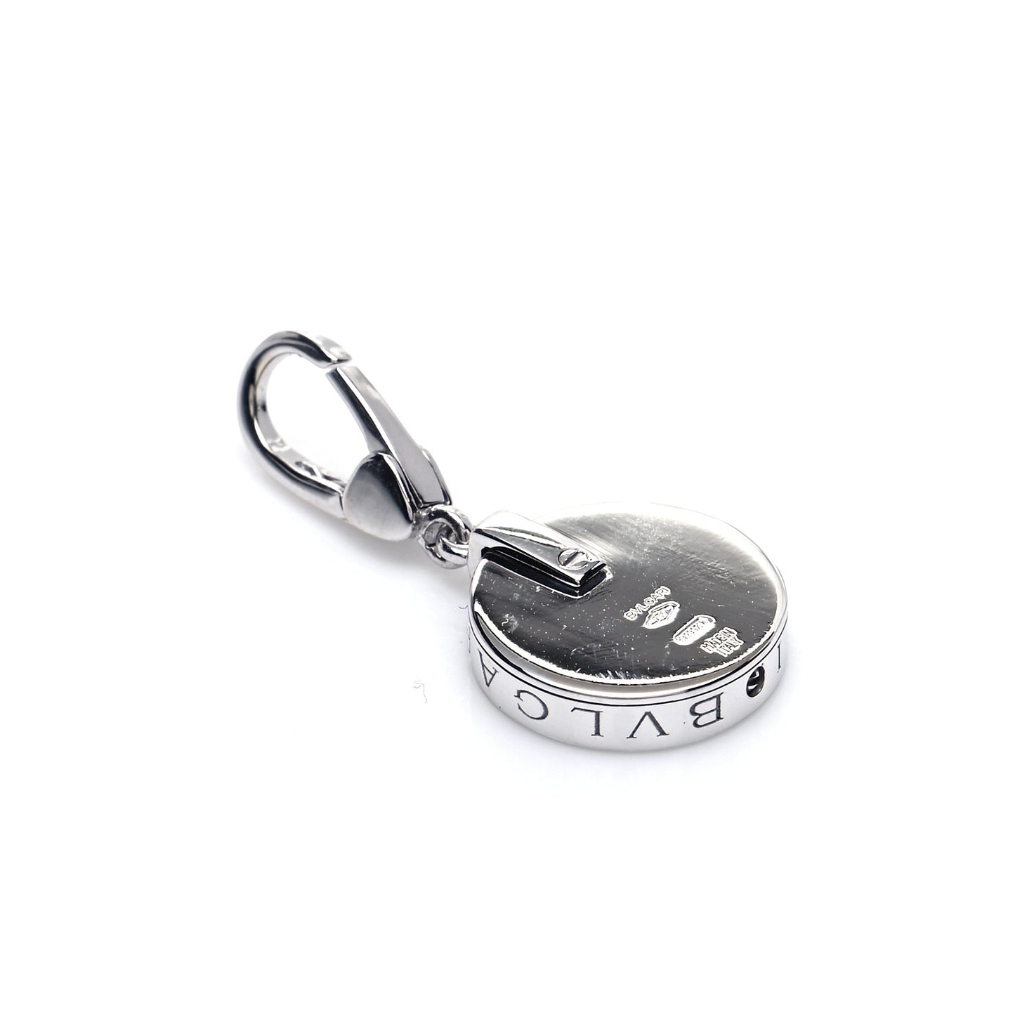 18K White Gold Black Onyx Optical Charm Pendant