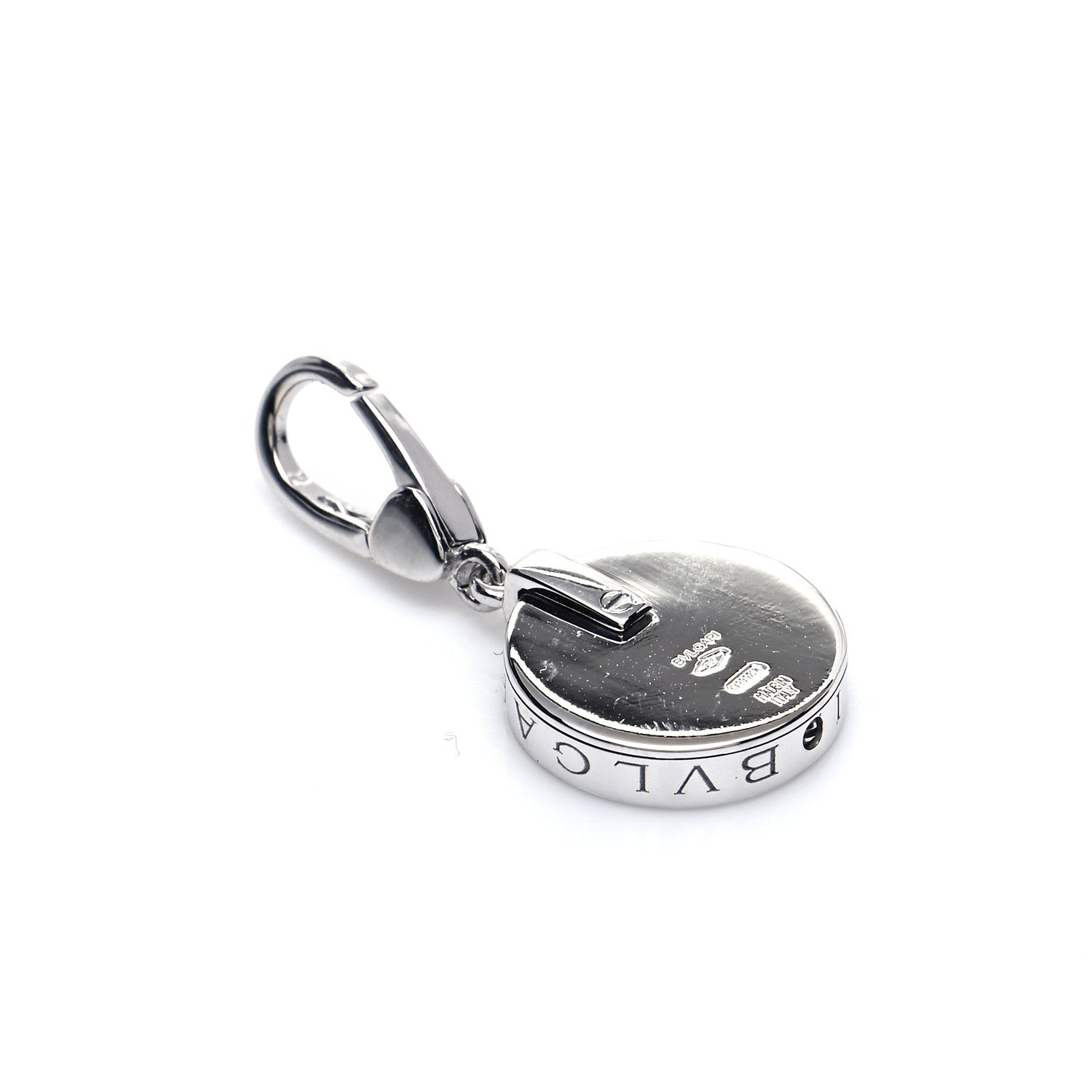 Bulgari 18K White Gold Black Onyx Optical Charm Pendant 5 of 5