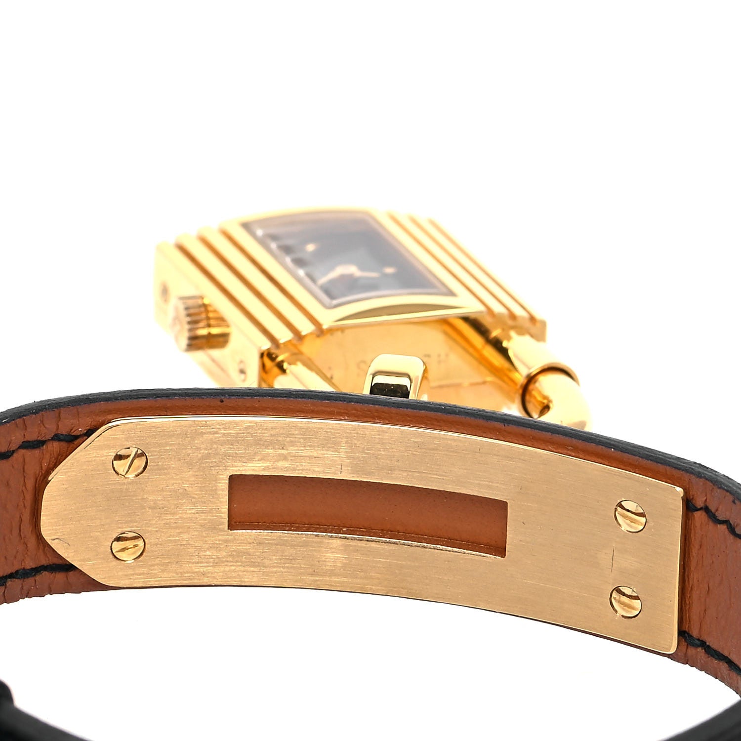 Hermes Stainless Steel Courchevel 20mm Kelly Cadena Quartz Watch Noir 5 of 6