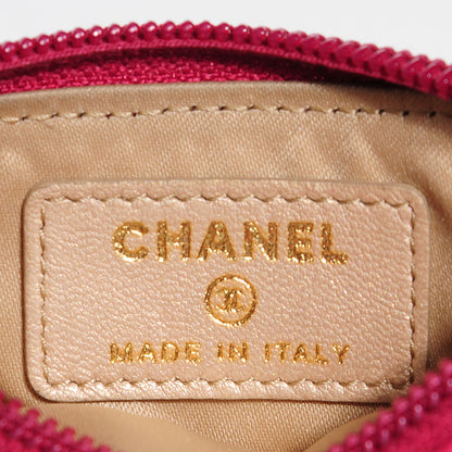 Chanel Lambskin Camellia Embossed Key Holder Case Fuchsia 5 of 7