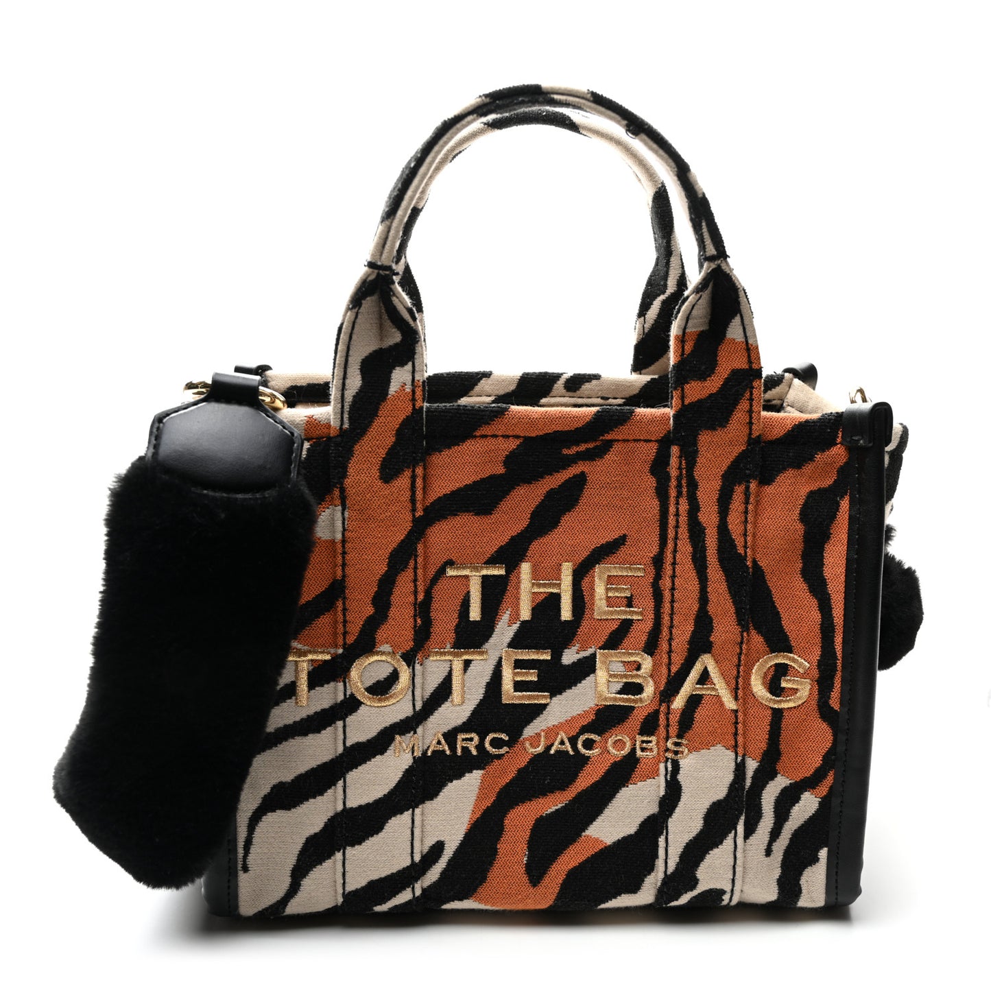 Cotton Canvas Zebra Tiger Print Mini The Traveler Tote Bag