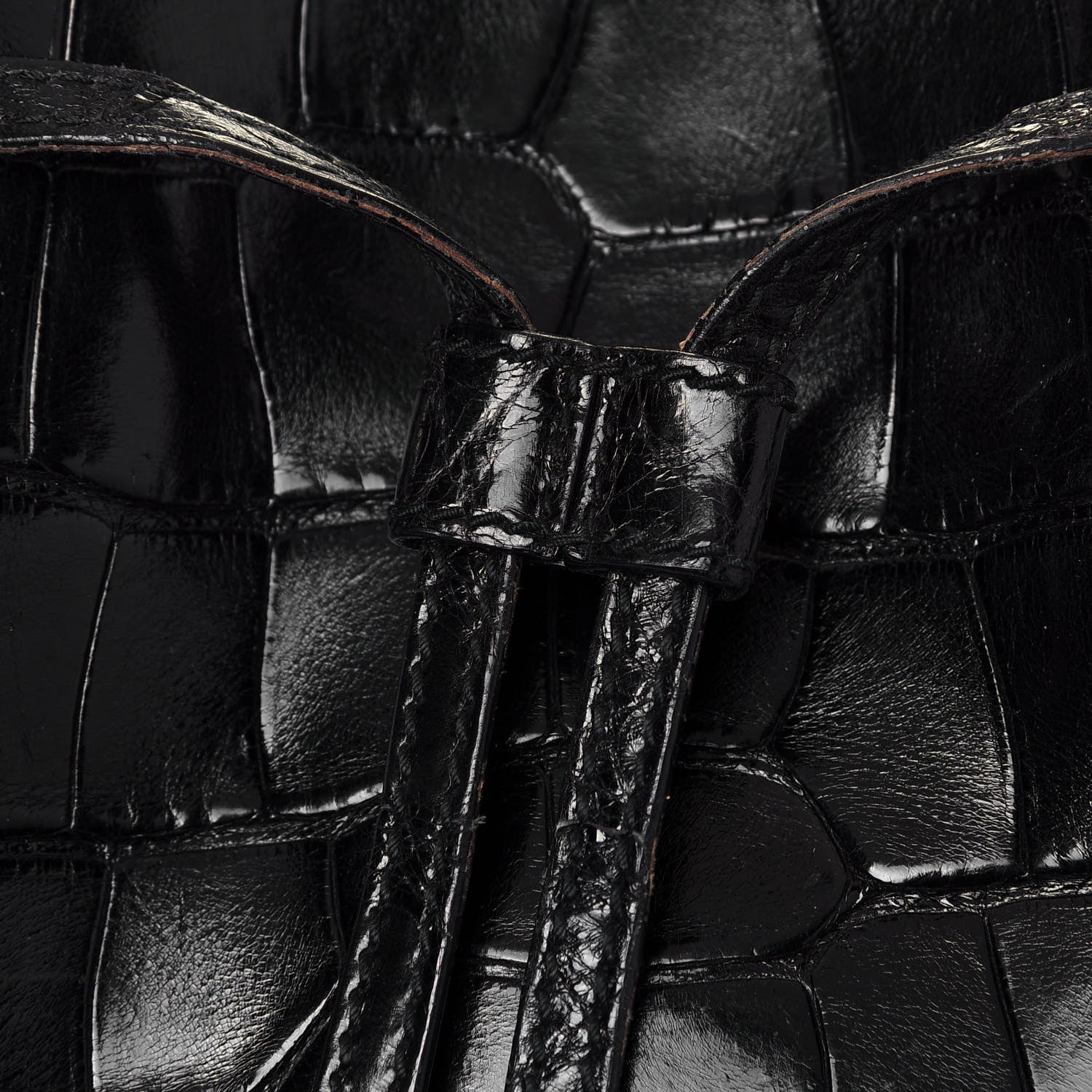 Gucci Crocodile Peggy Braided Tote Black 13 of 15