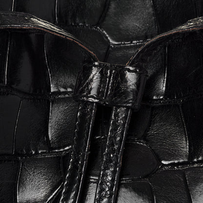 Gucci Crocodile Peggy Braided Tote Black 13 of 15