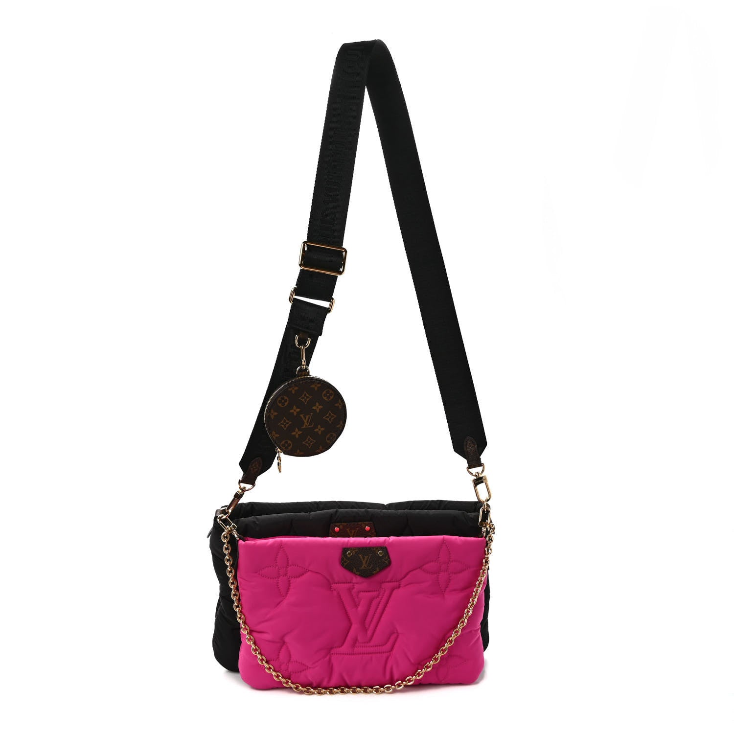 Louis Vuitton Econyl Monogram Pillow Maxi Multi Pochette Accessories Black Fuchsia 1 of 9