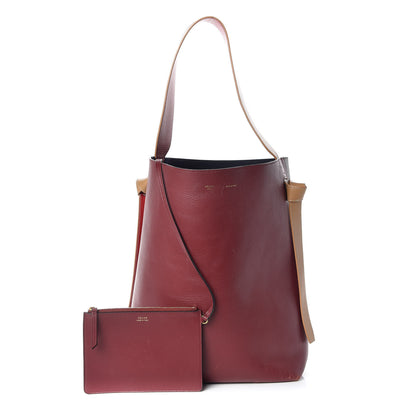 Celine Shiny Smooth Calfskin Small Twisted Cabas Dark Ruby Navy 1 of 10