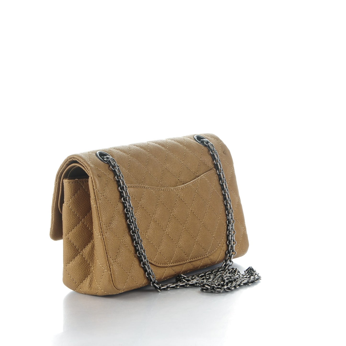 Metallic Calfskin Quilted 2.55 Reissue 225 Flap Dark Gold