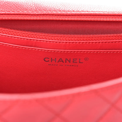 Chanel Washed Caviar Quilted Jumbo Single Flap Fuchsia 5 of 14