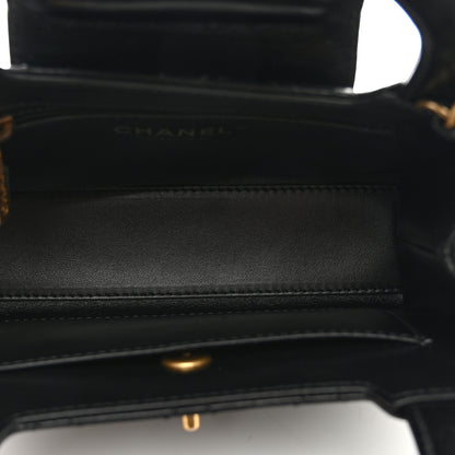 Chanel Shiny Aged Calfskin Quilted Nano Kelly Shopper Black 5 of 11