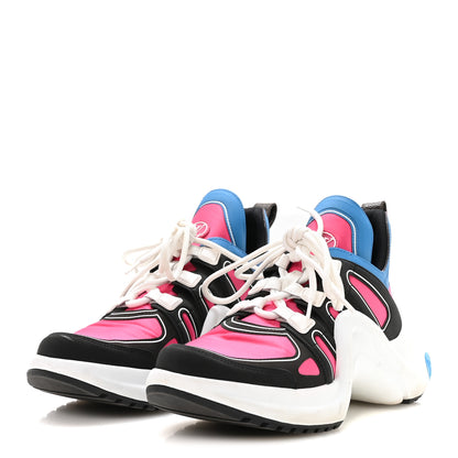 Louis Vuitton Calfskin Technical Satin LV Archlight Sneakers 38.5 Rose Pop Pink 4 of 8
