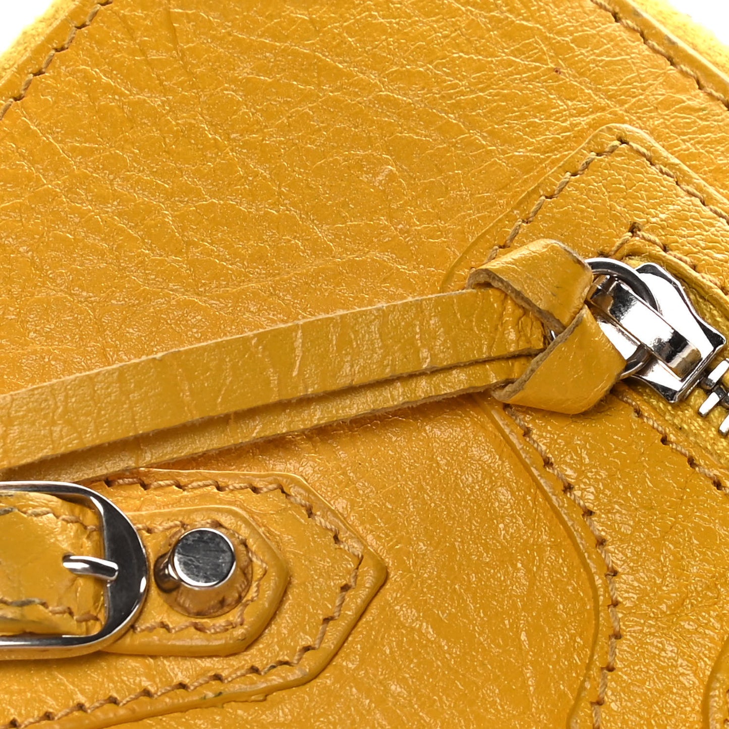 Agneau Classic Silver Hardware Continental Zip Around Jaune Epi