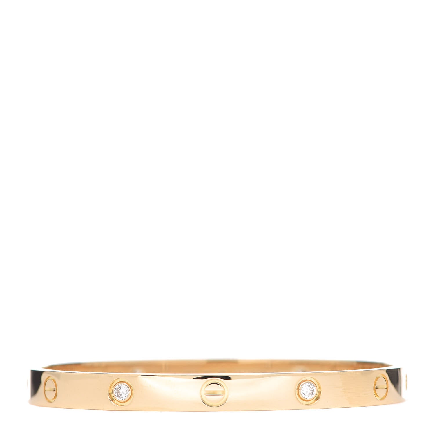 Cartier 18K Yellow Gold 4 Diamond LOVE Bracelet 18 1 of 7