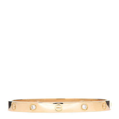 Cartier 18K Yellow Gold 4 Diamond LOVE Bracelet 18 1 of 7