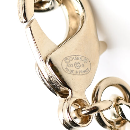 Chanel Pearl Resin Crystal CC No 5 Perfume Bottle Chain Belt Gold Pearly White 4 of 5