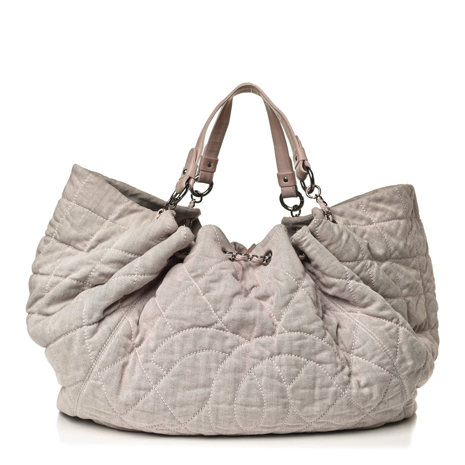 Chanel Denim Quilted Stretch Spirit Large Cabas Tote Light Pink 1 of 18