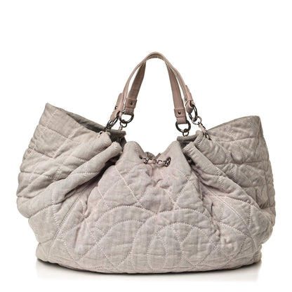 Chanel Denim Quilted Stretch Spirit Large Cabas Tote Light Pink 1 of 18