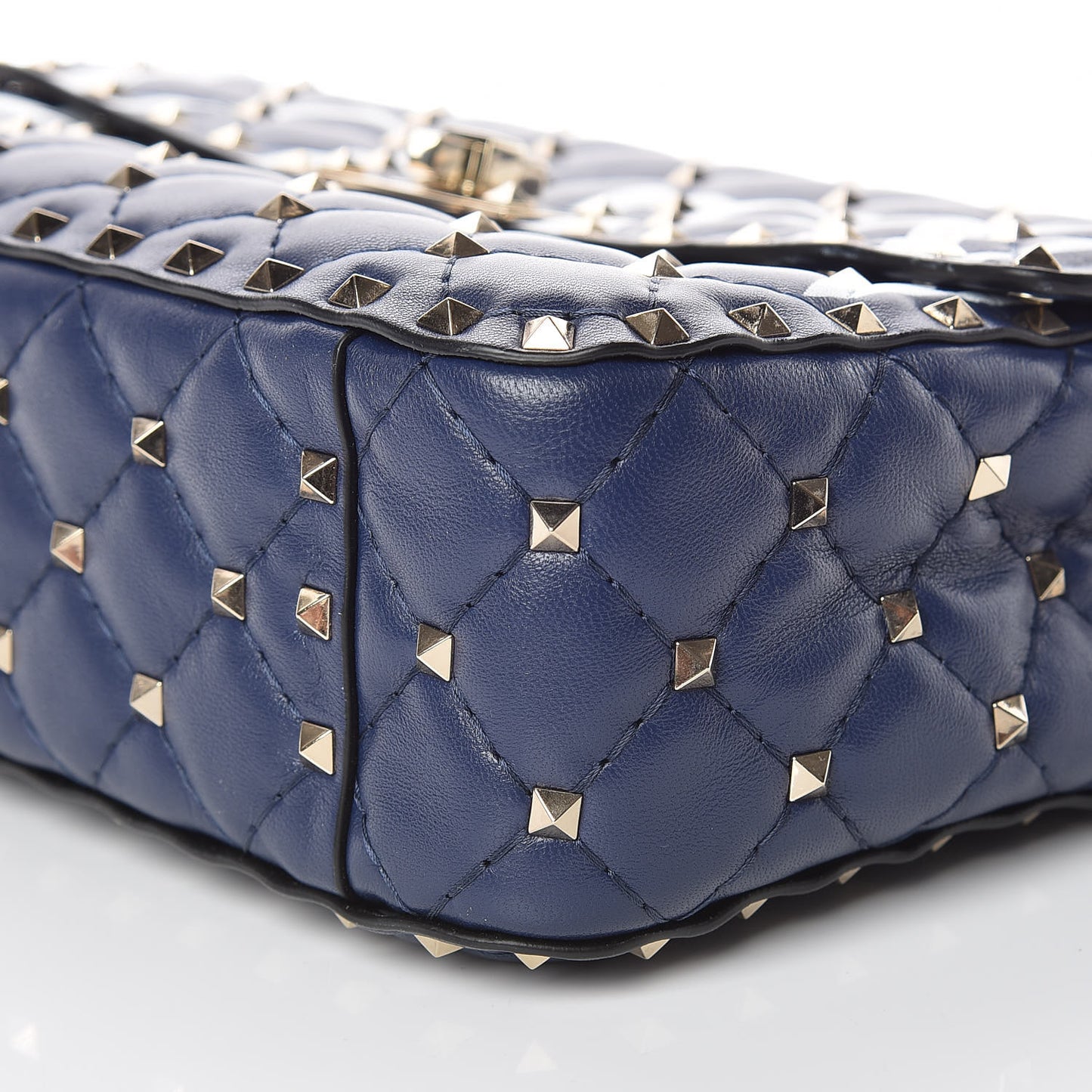 Nappa VLTN Print Medium Rockstud Spike Shoulder Bag Pure Blue White