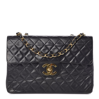 Chanel Lambskin Quilted XL Jumbo Single Flap Black 1 of 10