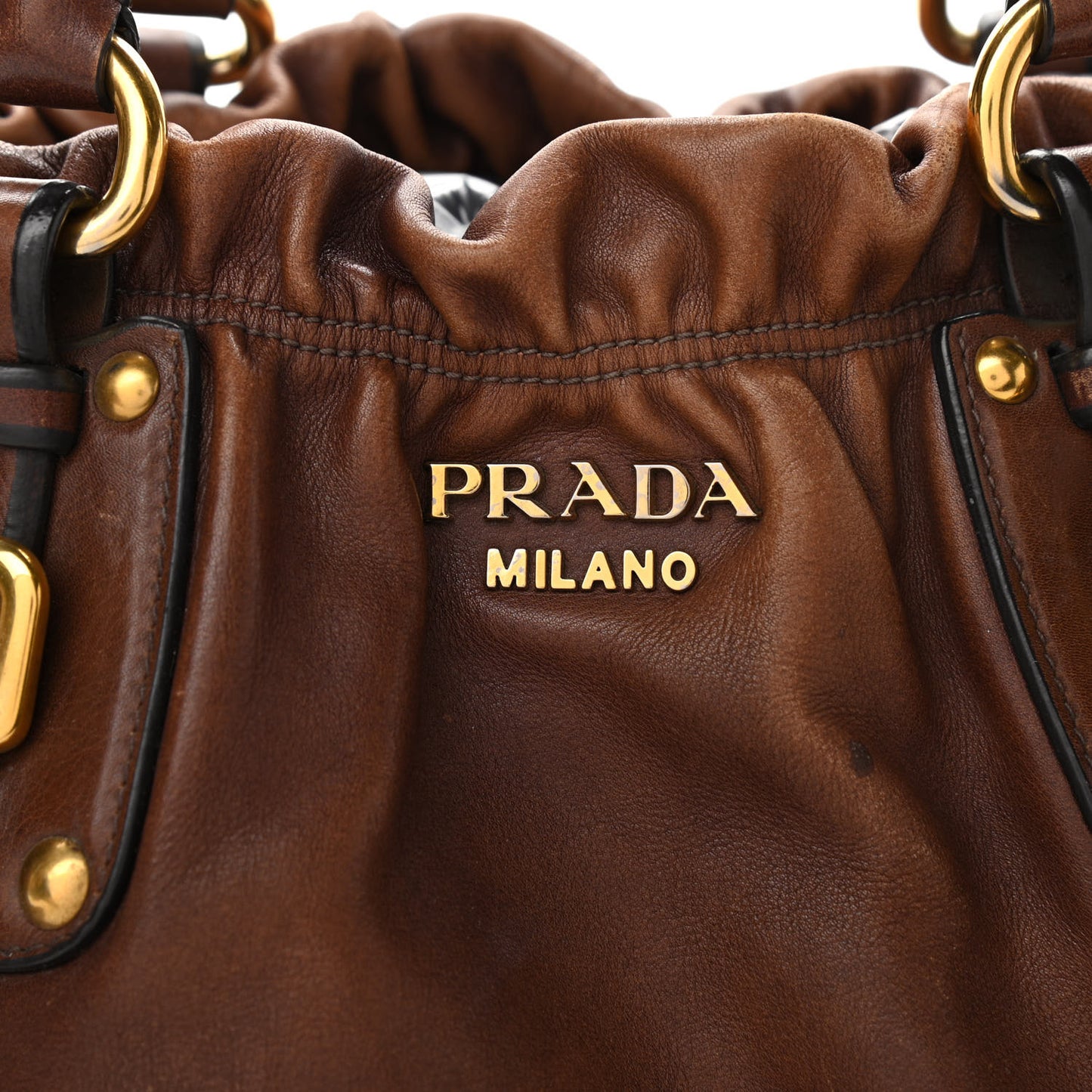Soft Calf Gathered Tote Nocciolo