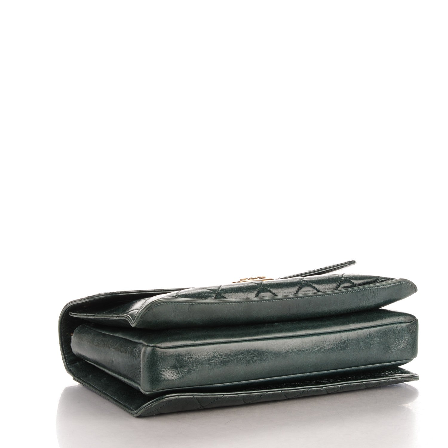 Chanel Glazed Calfskin Quilted Perfect Edge Large Flap Green 4 of 8