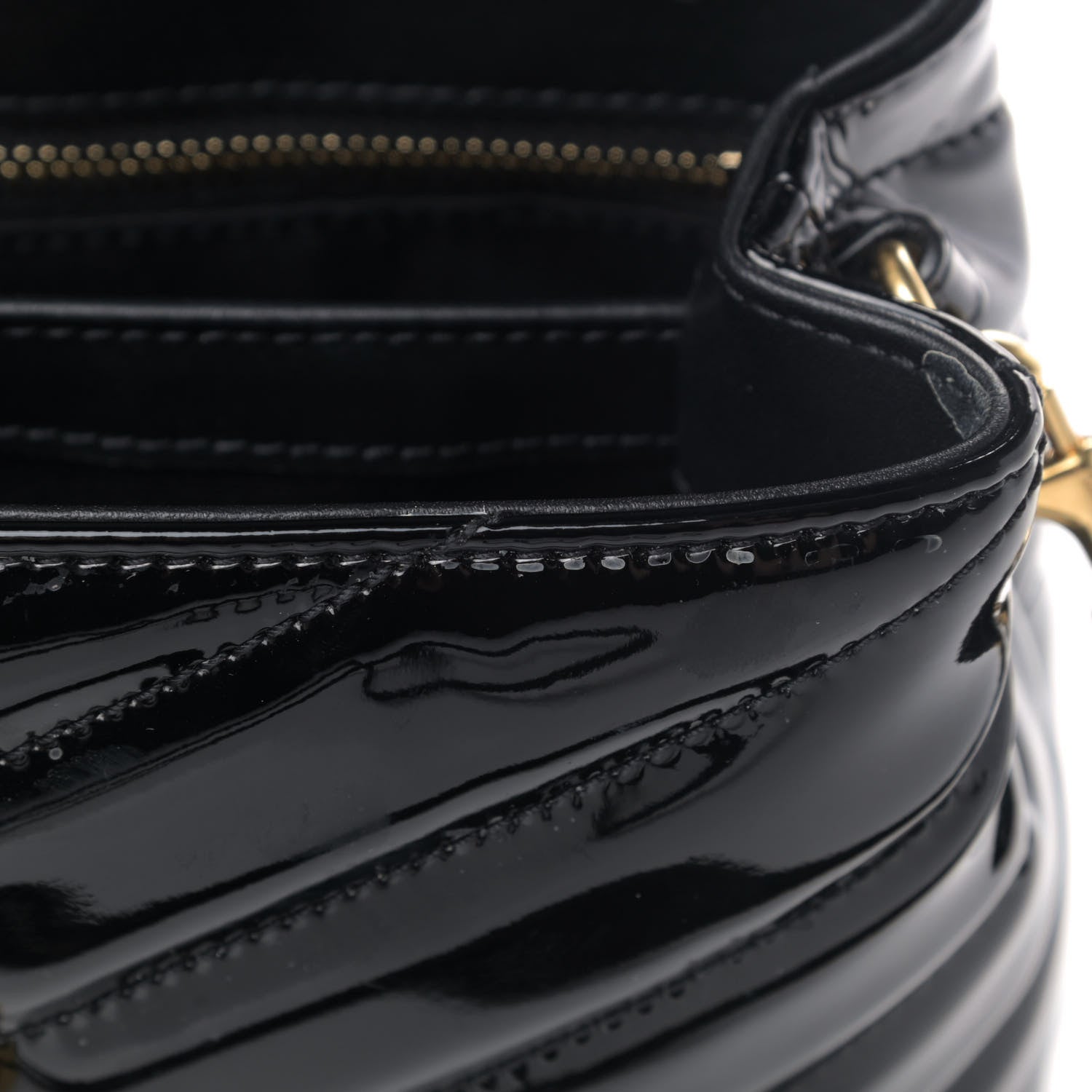 Saint Laurent Patent Y Quilted Monogram Toy Loulou Crossbody Bag Black 7 of 8