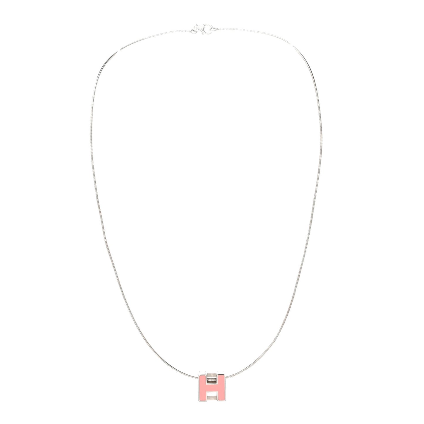 Lacquered Cage d'H Pendant Necklace Rose