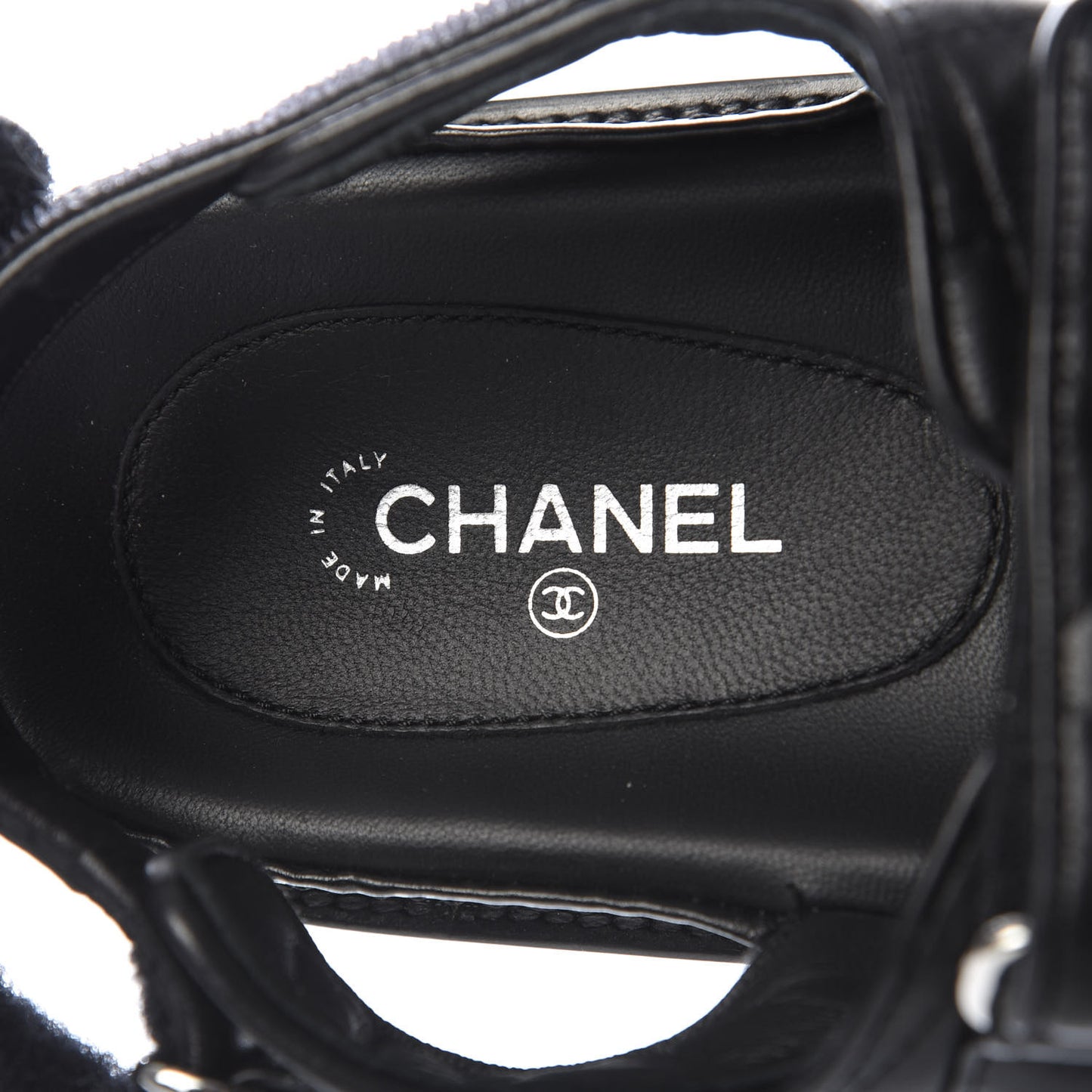 Lambskin Velcro Dad Sandals 39.5 Black