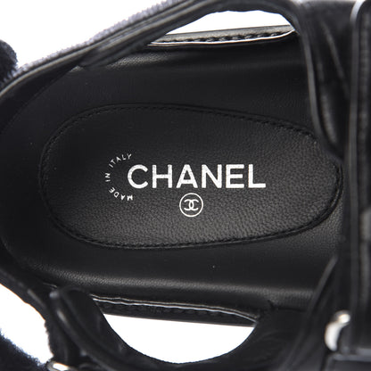 Chanel Lambskin Velcro Dad Sandals 39.5 Black 7 of 10