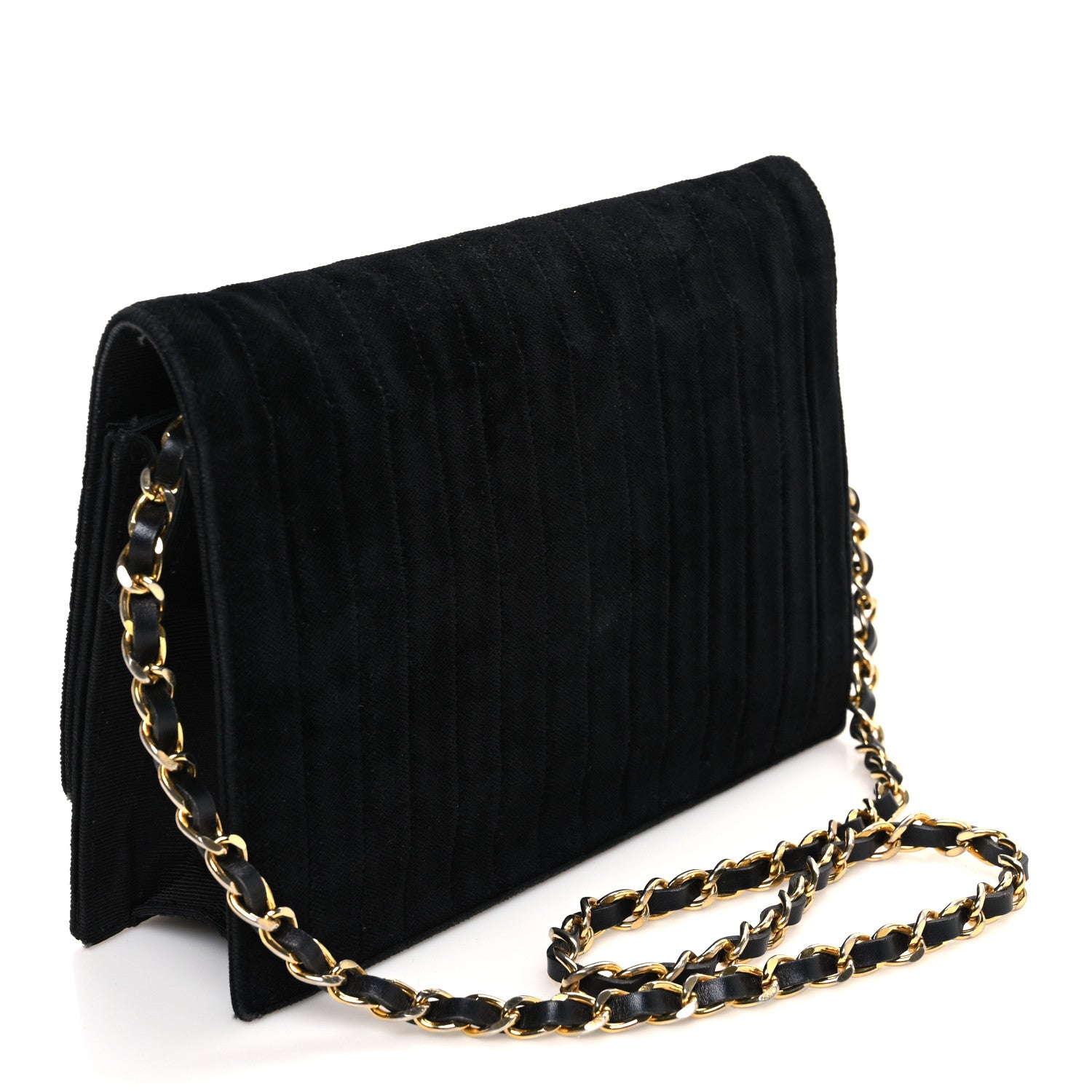 Chanel Velvet Vertical Horizontal Quilt Single Flap Black 3 of 10