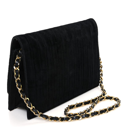 Chanel Velvet Vertical Horizontal Quilt Single Flap Black 3 of 10