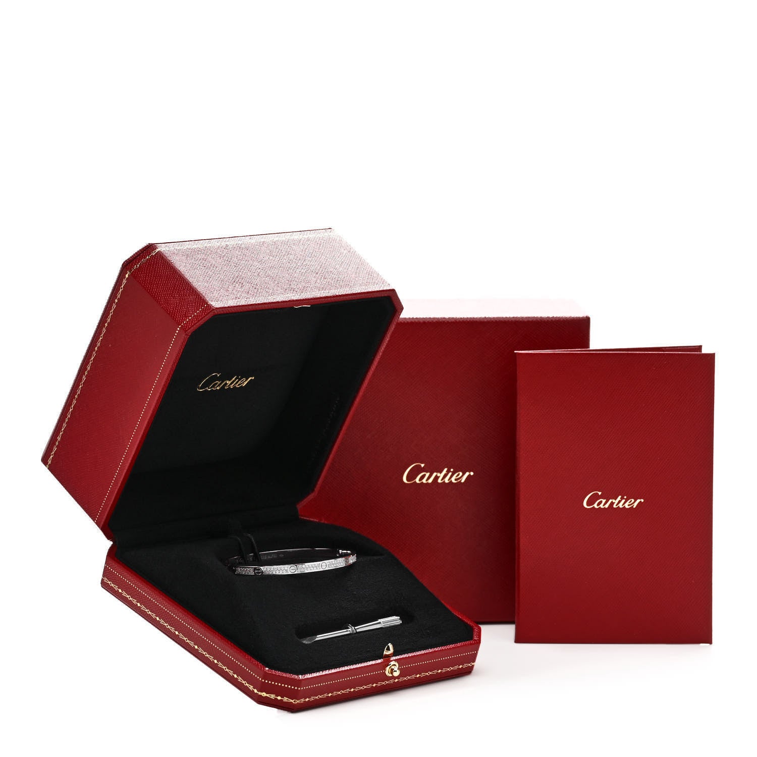 Cartier 18K White Gold Diamond Small LOVE Paved Bracelet 18 8 of 8