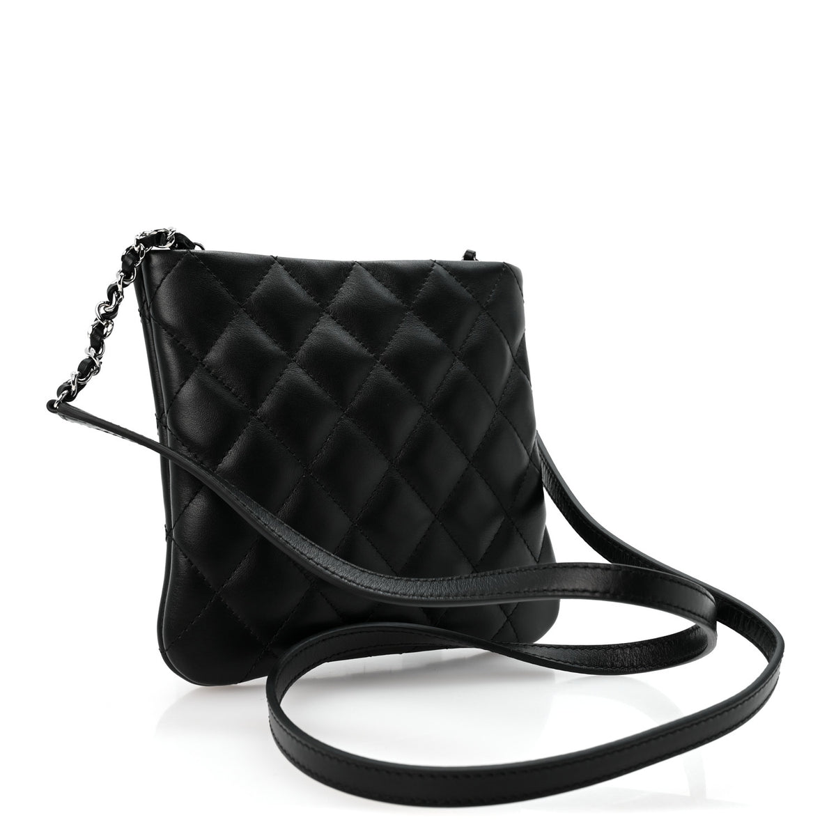 Lambskin Quilted Uniform Crossbody Bag Black