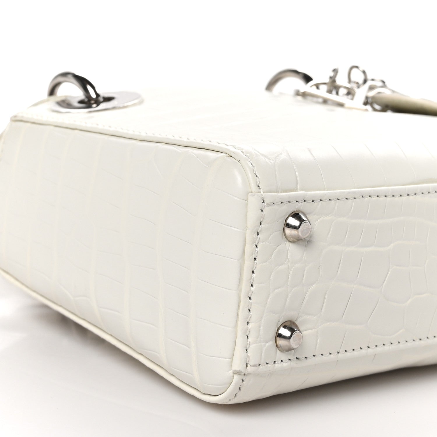 Christian Dior Alligator Mini Lady Dior White 9 of 10