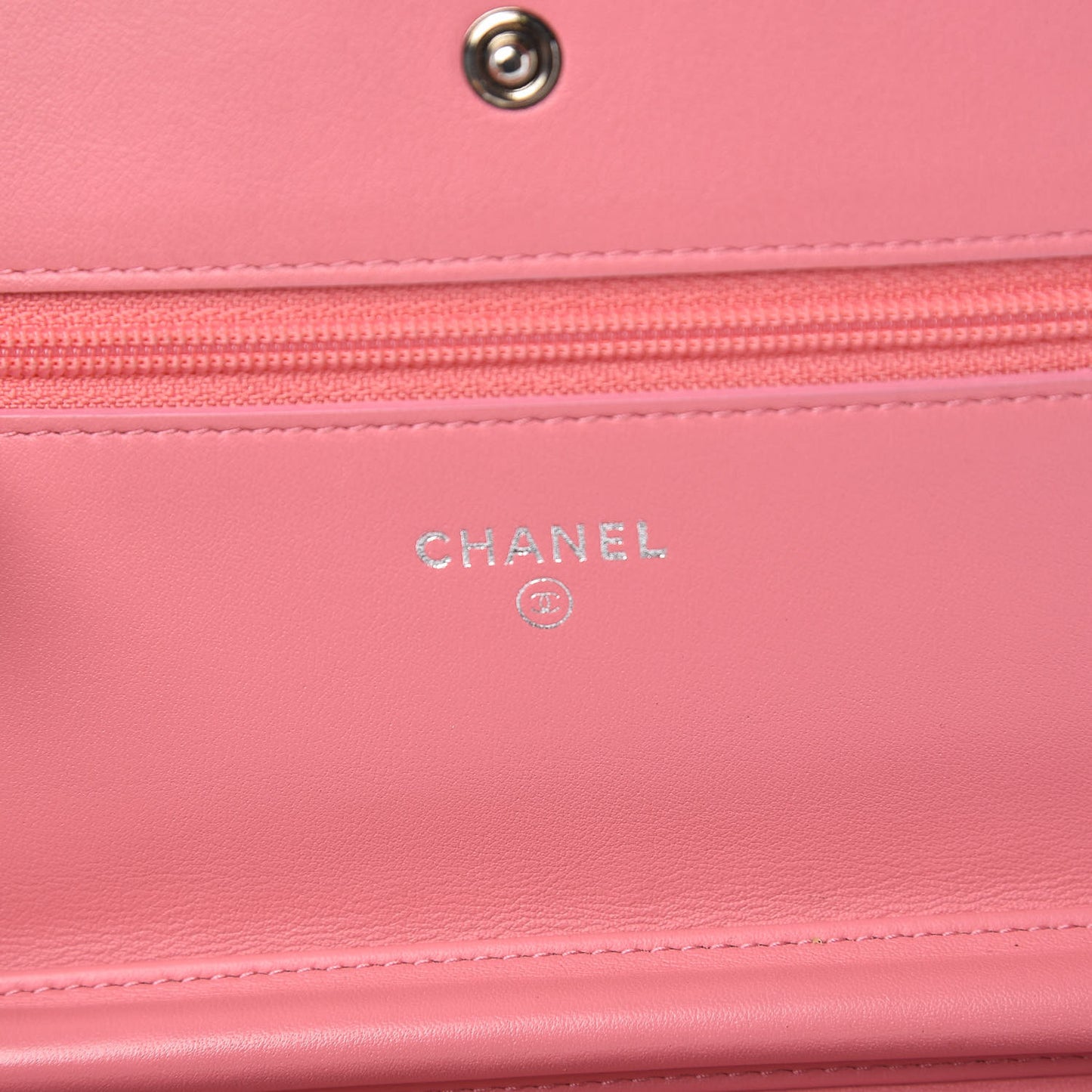 Calfskin Chevron Quilted Boy Wallet On Chain WOC Pink